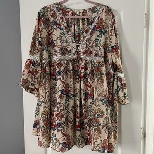 Umgee Floral Babydoll Tunic, 2XL